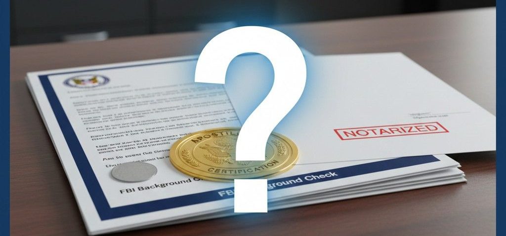 Does an FBI background check need to be notarized for an apostille?